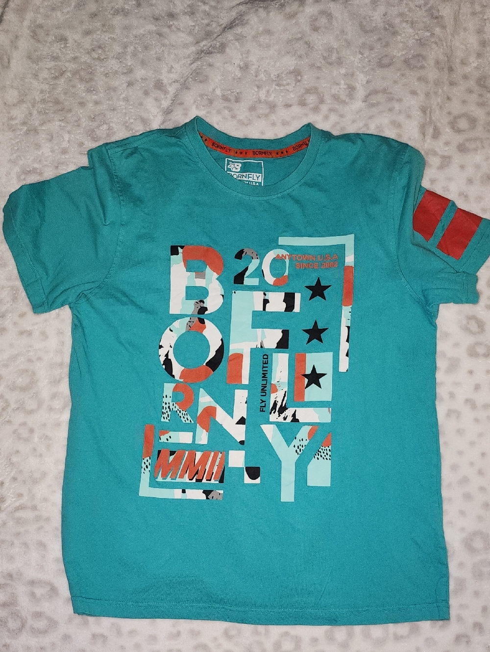 Men's' Born Fly Teal Graphic Tee